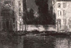 A Venetian Canal At Night