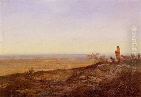 Berger Devant La Plaine Aux Environs De Beauvais - view 1