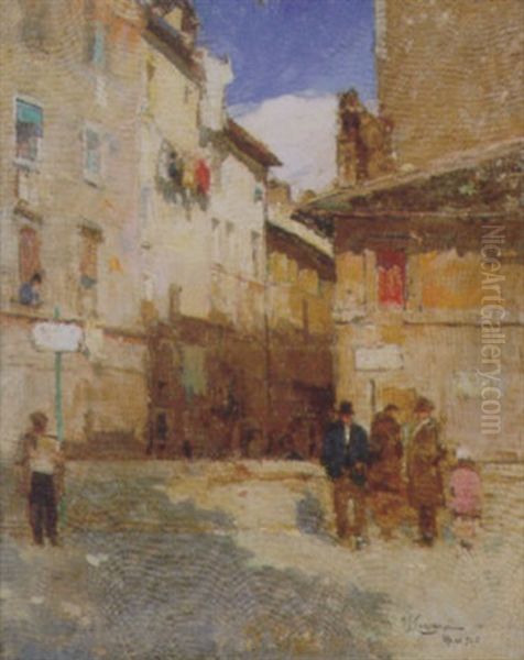 Scorcio Di Roma Con Figure - view 1