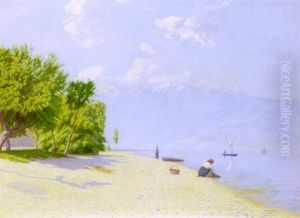 Kystparti Fra Salo Lago De Garda by Poul Corona