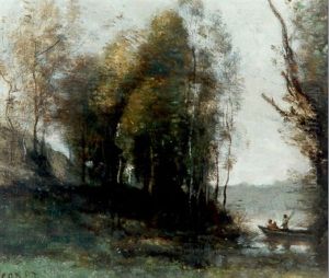 The Lady In Red by Jean-Baptiste-Camille Corot
