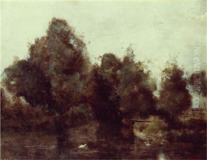The Lady In Red by Jean-Baptiste-Camille Corot
