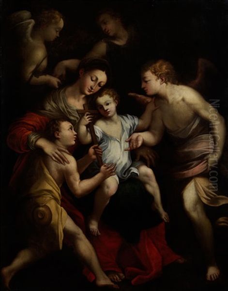Das Jesuskind Auf Dem Schoss Der Maria Mit Engeln - view 1