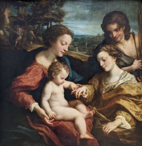 Die Mystische Vermahlung Der Heiligen Katharina by Antonio Allegri da Correggio