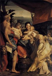 Madonna Mit Kind, Dem Hl. Hieronymus Und Maria Magdalena by Antonio Allegri da Correggio