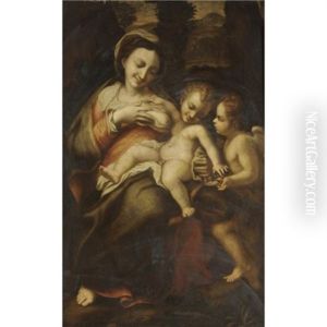 The Madonna And Child With The Infant Saint John The Baptist (madonna Della Latte) by Antonio Allegri da Correggio