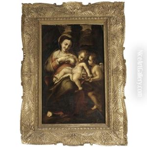 The Madonna And Child With The Infant Saint John The Baptist - Madonna Della Latte by Antonio Allegri da Correggio