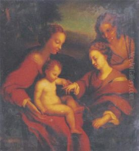 The Mystic Marriage Of Saint Catherine With Saint Sebastian by Antonio Allegri da Correggio