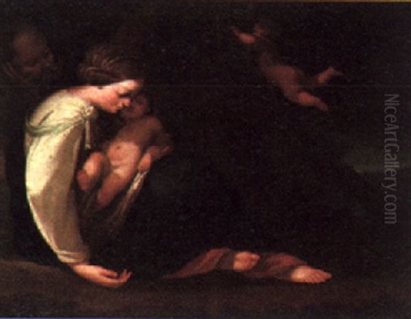 The Holy Family And A Putto In A Landscape - view 1