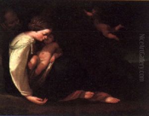 The Holy Family And A Putto In A Landscape
