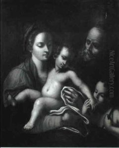 The Holy Family With The Infant Saint John The Baptist by Antonio Allegri da Correggio