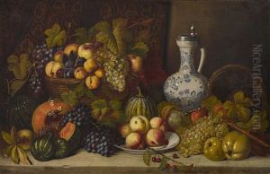 Fruchtestillleben Mit Fayencekrug by Joseph Correggio