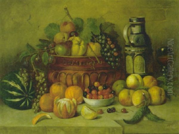Stilleben Mit Fruchten Und Keramikkrug - view 1