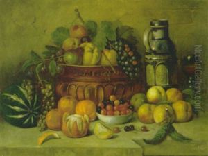 Stilleben Mit Fruchten Und Keramikkrug