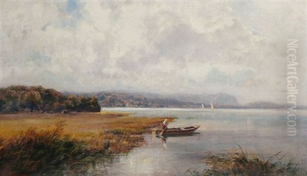 Kahnfahrerin Am Ufer Des Chiemsees - view 1