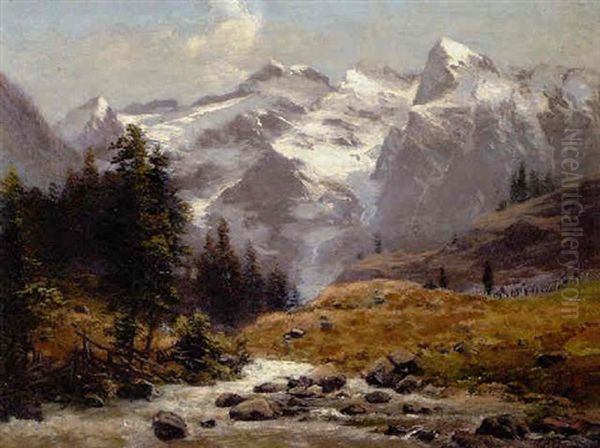 Gebirgslandschaft Mit Bach - view 1