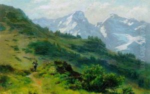 Alm - Hinterris / Tirol by Ludwig Correggio