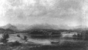 Voralpensee Mit Fischerboot by Ludwig Correggio