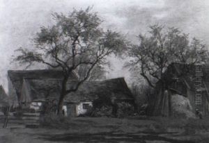 Bauerngehoft Unter Bluhenden Baumen