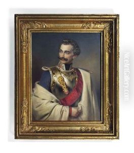 Prince Charles Of Bavaria (1795-1875), In The Uniform Of The 1st Bavarian Cuirassier Regiment, In Armour Breast-plate Over Blue Jacket