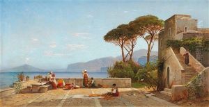 A Terrace In Capri by Hermann David Solomon Corrodi