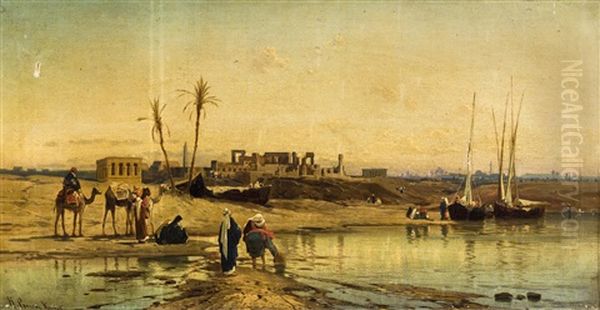 Resting Before The Temple Of Karnak - view 1