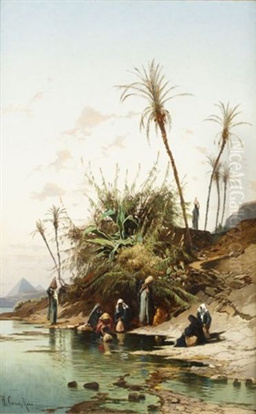 Porteuses D'eau, Pres Des Pyramides De Guizeh - view 1