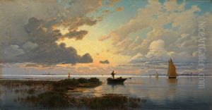 Abendstimmung In Der Lagune Von Venedig