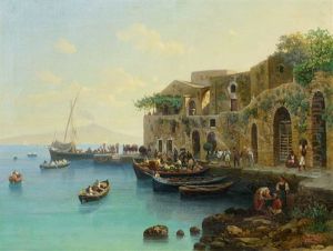 Il Vesuvio Dal Golfo Di Napoli by Hermann David Solomon Corrodi