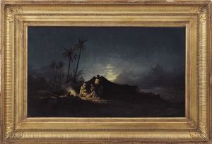 Notturno, Accampamento Nell'oasi by Hermann David Solomon Corrodi