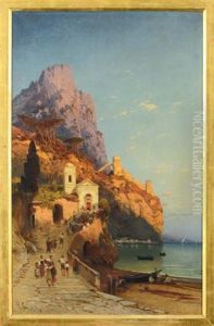 Eglise Sur La Cote De Sorrente by Hermann David Solomon Corrodi