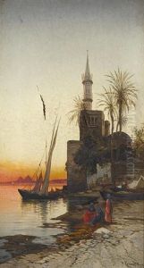 On The Banks Of The Nile (+ On The Banks Of The Nile; Pair) by Hermann David Solomon Corrodi