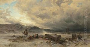 A Storm In The Egyptian Desert by Hermann David Solomon Corrodi
