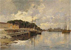 Hafenansicht In Der Venezianischen Lagune