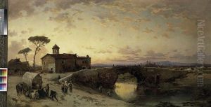 Fruhlingsmorgen In Der Campagna Bei Ponte Molle Am Tiber