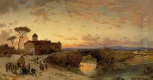 Fruhlingsmorgen In Der Campagna Bei Ponte Molle Am Tiber