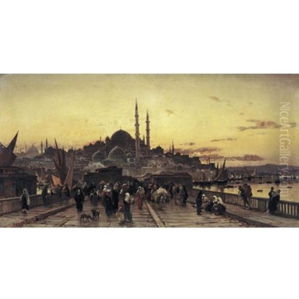 The Galata Bridge And The Yeni Valide Djami, Constantinople - view 1