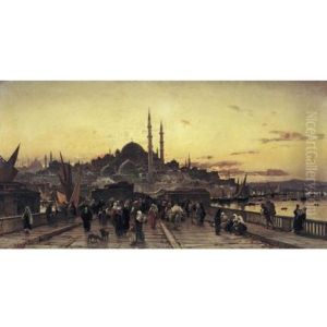 The Galata Bridge And The Yeni Valide Djami, Constantinople