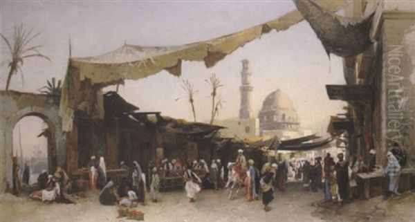 A Busy Market, Cairo - view 1