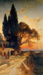 The Monastery Gardens With A View Of Rome Beyond