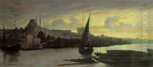 Sunset, Constantinople by Hermann David Solomon Corrodi