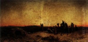 Arabs At Prayer On A Hillside