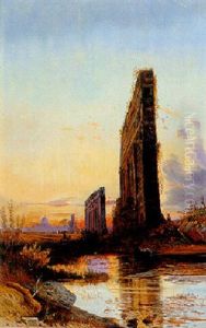 Acquedotto Romano Con Roma Sullo Sfondo by Hermann David Solomon Corrodi