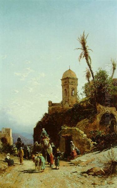 Arabs On A Mountain Road - view 1