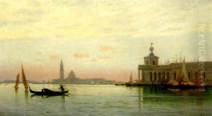 Sunset At The Lagoon, Venice by Hermann David Solomon Corrodi