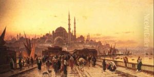 La Corne D'or, Le Pont De Galata Au Crepuscule