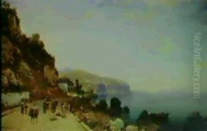 Veduta Della Costiera Sorrentina Con Capri, Da Castellammare by Hermann David Solomon Corrodi