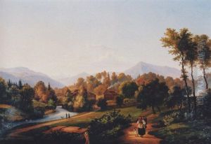 Blick Gegen Das Hammergut Bei Cham by Salomon Corrodi