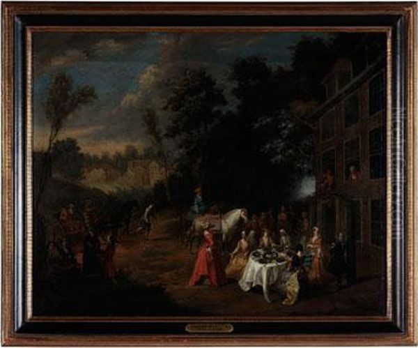 Elegant Party Outside A Country Inn - view 1