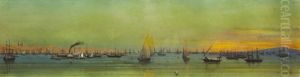 Vapores Y Veleros En La Bahia De Montevideo